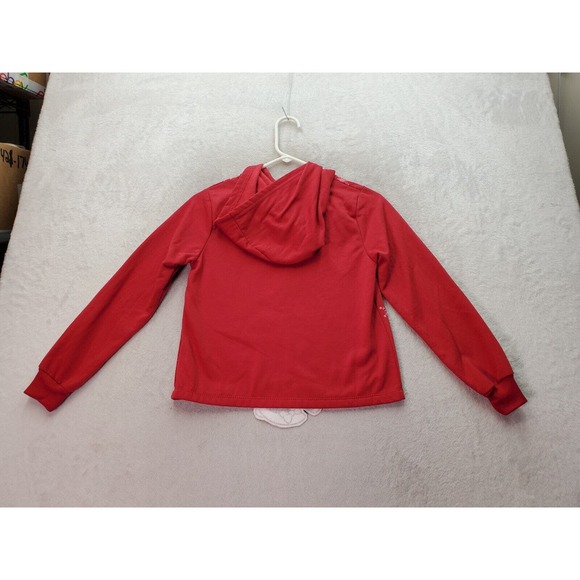 Disney Minnie‎ Mouse Hoodie Girls Sz XL Red Snowflake 100% Polyester Long Sleeve - Picture 2 of 10